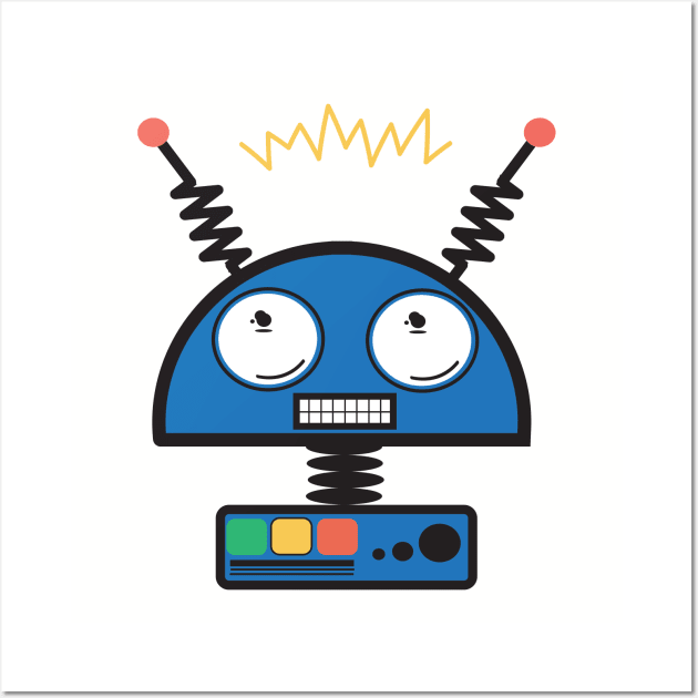 Retro Sci-Fi Fun Pet Robot BoomBoomInk Wall Art by BoomBoomInk